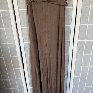 Vionnet Maxi Skirt for Casual Resort Wear, Light Brown, Medium.